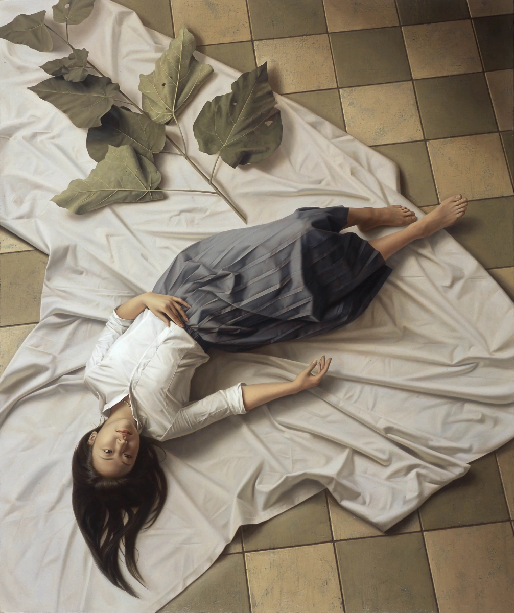 塩谷亮作品《朝の情景》2001年 - 平面構成への大胆な試みを示した実験的作品